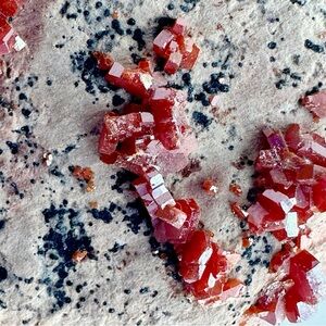 Vanadinite Matrix Specimens Druzy Red from Morocco​